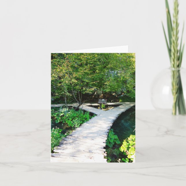 plitvice wooden path, croatia card (Front)