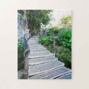 plitvice wooden path, croatia jigsaw puzzle