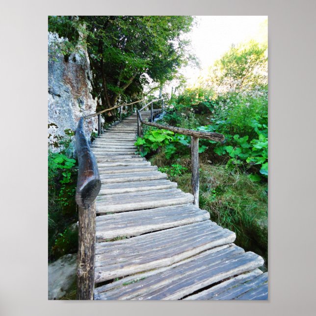 plitvice wooden path, croatia poster (Front)