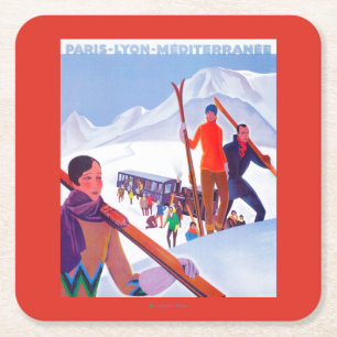 PLM Railway Promotional Poster Square Paper Coaster