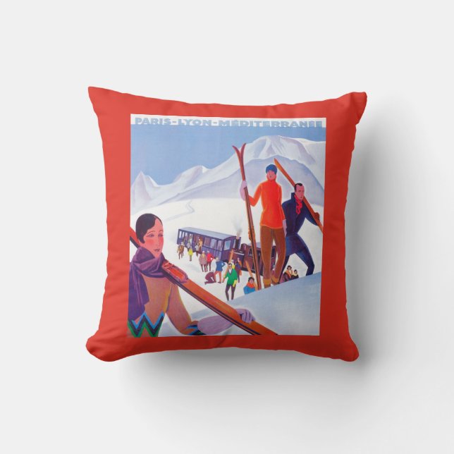 PLM Railway Promotional Poster Throw Pillow (Front)