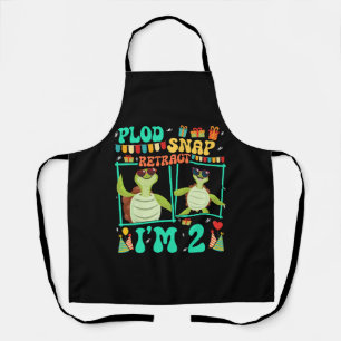 Plod Snap Retract I'm 2 Turtle Kid 2nd Birthday Apron