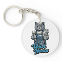 Plombier personnalisé avec un chat mignon Scottish