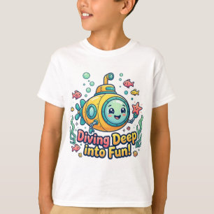 Plongeant profondément dans le T-Shirt de sous-mar