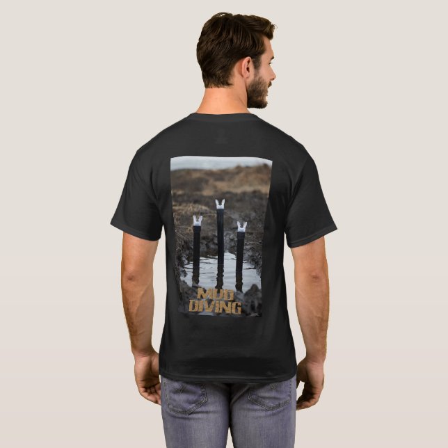 Plongée dans la boue hommes T-shirt noir dos (Dos entier)