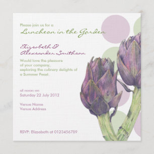 Plongée d'Artichokes dots Invitation au déjeuner