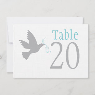 Plongée grise avec des numéros de table mariage bl