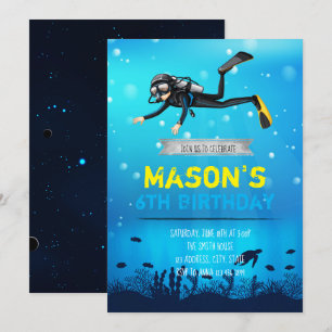 Plongée sous-marine Invitation fête d'anniversaire