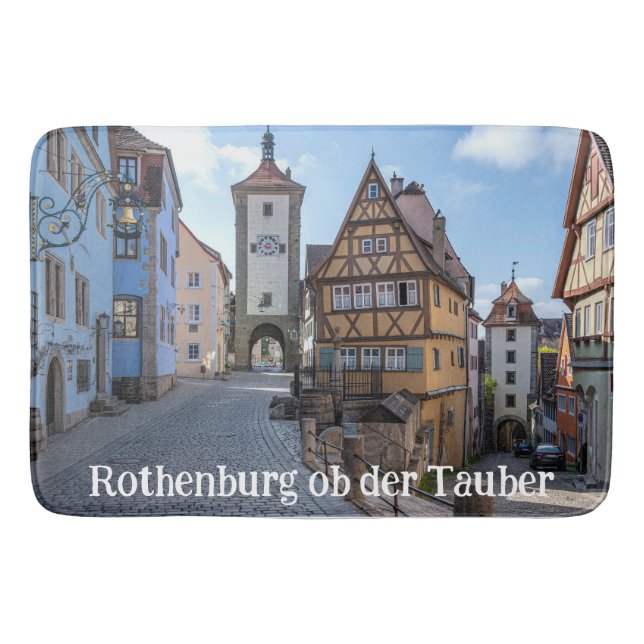 Plönlein in Rothenburg ob der Tauber, Germany Bath Mat (Front)
