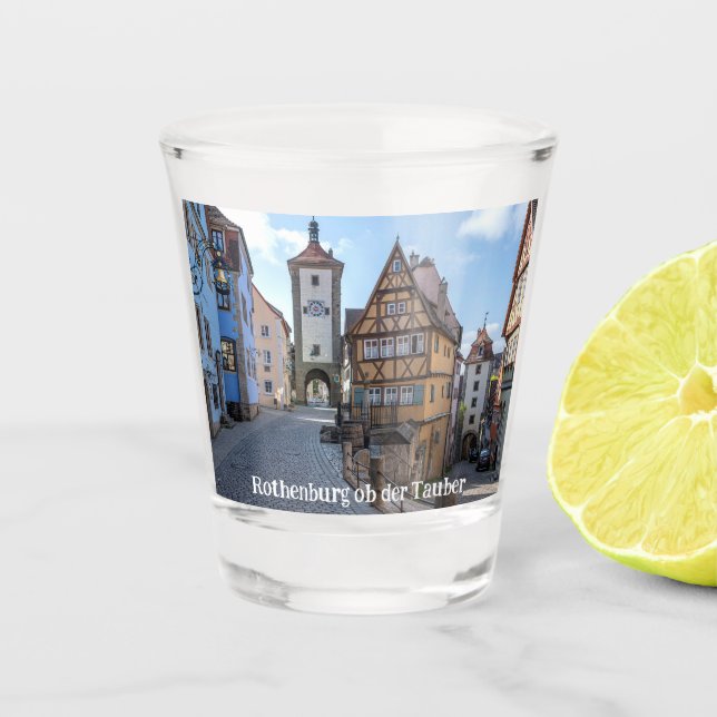 Plönlein in Rothenburg ob der Tauber, Germany Shot Glass (Front)