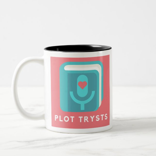 Plot Trysts Classic Logo Two-Tone Coffee Mug (Left)