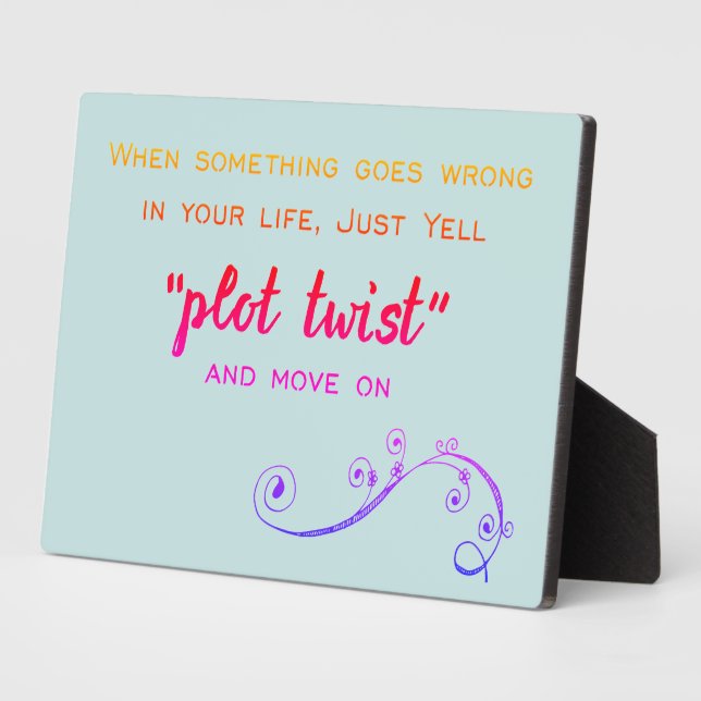 Plot Twist Humorous Book Club   Plaque (Side)
