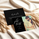 Plot Twist Modern Minimal Calligraphy & Photo Save The Date<br><div class="desc">Sometimes things change. Update your wedding guests with your new wedding date with our modern save the date card. The design features a simple and modern layout with a couple's photo placeholder. "Plot Twist" displayed in modern calligraphy. Personalize with couple's name, wedding date & location. The reverse side features your...</div>