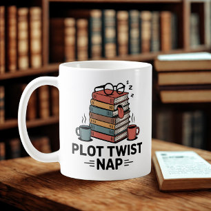 Plot Twist Nap Funny Book Lover Design Coffee Mug