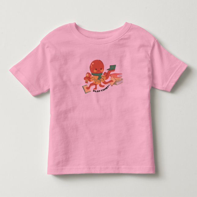 Plot Twist Penguin Cute Bookish Toddler T-shirt (Front)