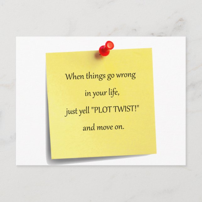 Plot Twist Post-it Postcard (Front)