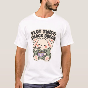 Plot Twist Snack Break Cozy Noodle Bunny T-Shirt