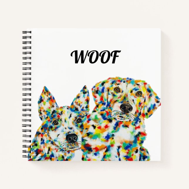 Plott Hound & Australian Shepherd Square Notebook (Front)