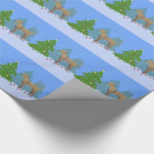 Plott Hound Decorating Tree in the Forest - Light Wrapping Paper