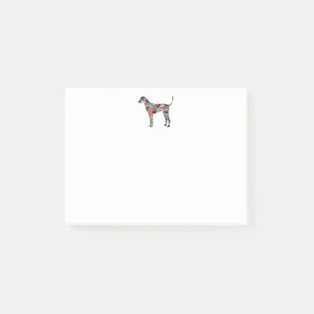 Plott Hound Geometric Pattern Silhouette Plaid Post-it Notes (Front)