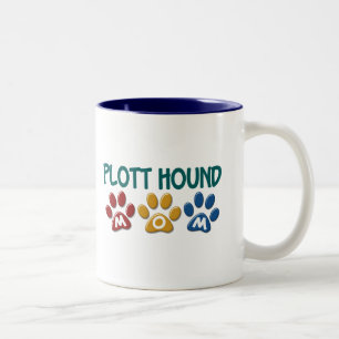 PLOTT HOUND Mom Paw Print 1 Two-Tone Coffee Mug