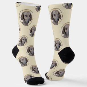 Plott Hound Painting Brindle Cute Original Dog Art Socks