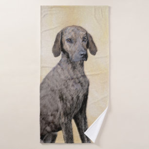Plott Painting - Cute Original Dog Art Bath Towel Set