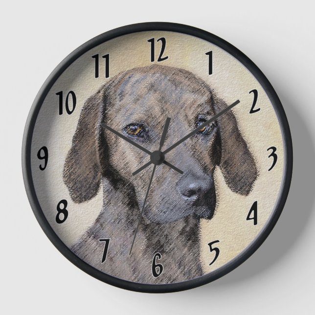 Plott Painting - Cute Original Dog Art Clock (Front)