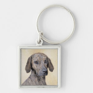 Plott Painting - Cute Original Dog Art Keychain