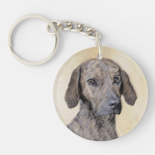 Plott Painting - Cute Original Dog Art Keychain