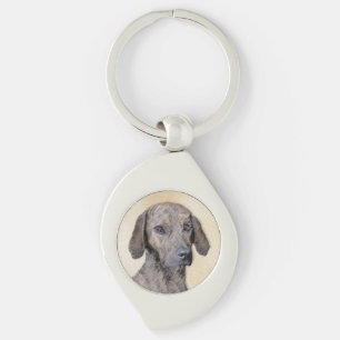 Plott Painting - Cute Original Dog Art Keychain