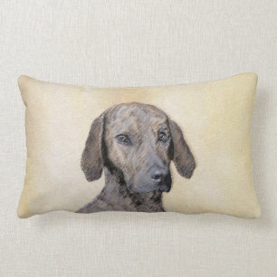 Plott Painting - Cute Original Dog Art Lumbar Pillow