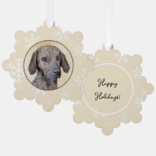 Plott Painting - Cute Original Dog Art Ornament Card
