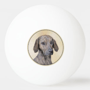 Plott Painting - Cute Original Dog Art Ping Pong Ball