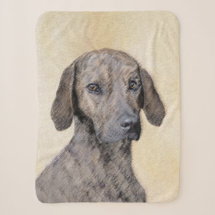 Plott Painting - Cute Original Dog Art Sherpa Blanket