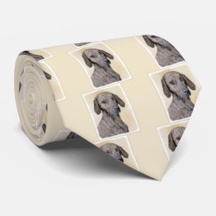 Plott Painting - Cute Original Dog Art Tie
