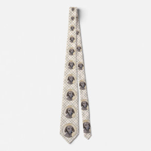 Plott Painting - Cute Original Dog Art Tie