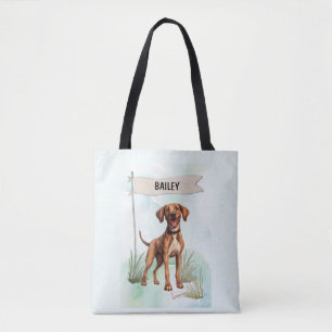 Plott Watercolor Personalized Dog Tote Bag