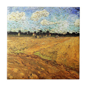 Ploughed Field (the Furrows) by Vincent van Gogh Tile