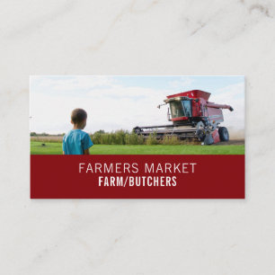 Plougher in Field, Farmer & Butcher Business Card