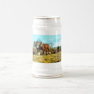 Ploughing Beer Stein