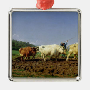 Ploughing in Nivernais, 1849 Metal Ornament