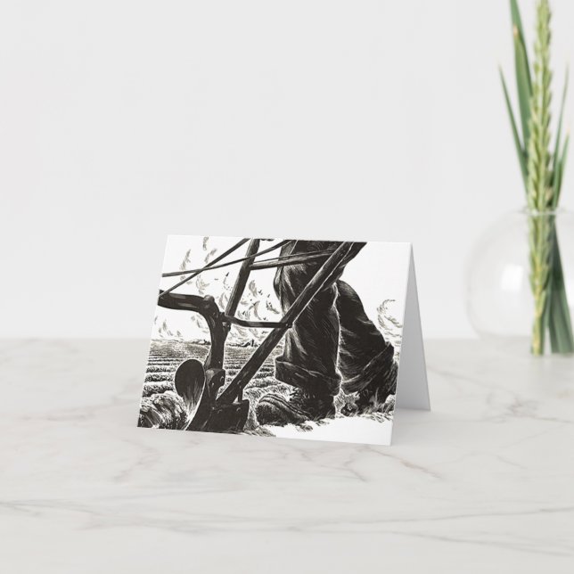 Ploughing Plowing Card Thanks For Your Hard Work (Front)