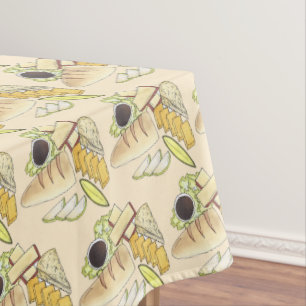Ploughman's Lunch Cheese Pickle UK British Food Tablecloth