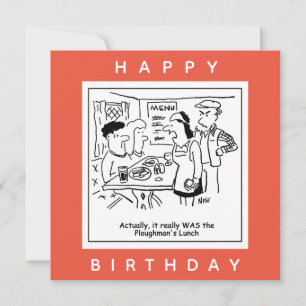 Ploughman's Lunch Pub Menu Cartoon