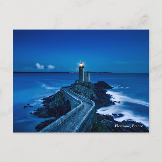 Plouzane France Lighthouse Landmark Sea Ocean Postcard (Front)