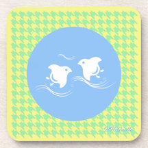 Plovers on Waves Hard Plastic Coaster