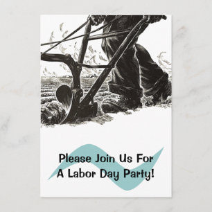 Plow Labour Day Party Invitations Ploughing Fields