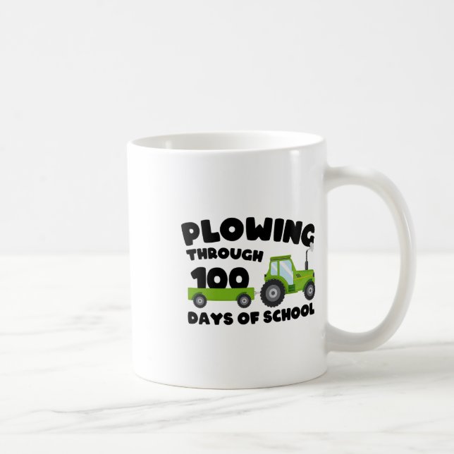 Plowing Through 100 Days Of School For Boys And Ki Coffee Mug (Right)