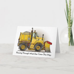 Plowing Through Snow Plow Truck Note Card